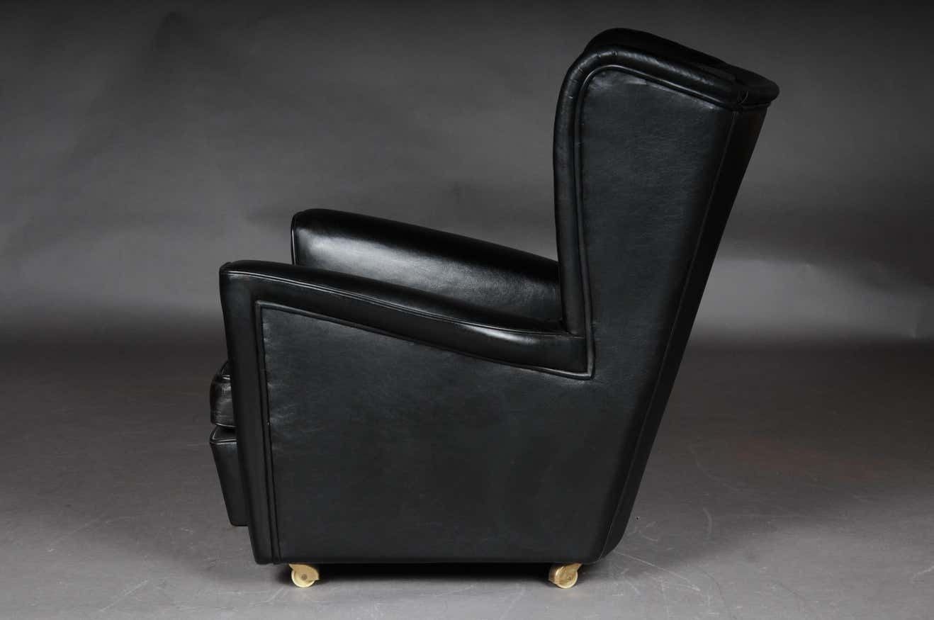Vintage Leather Club Chair, Upholstered 1960s 1970s, England London photo vintage