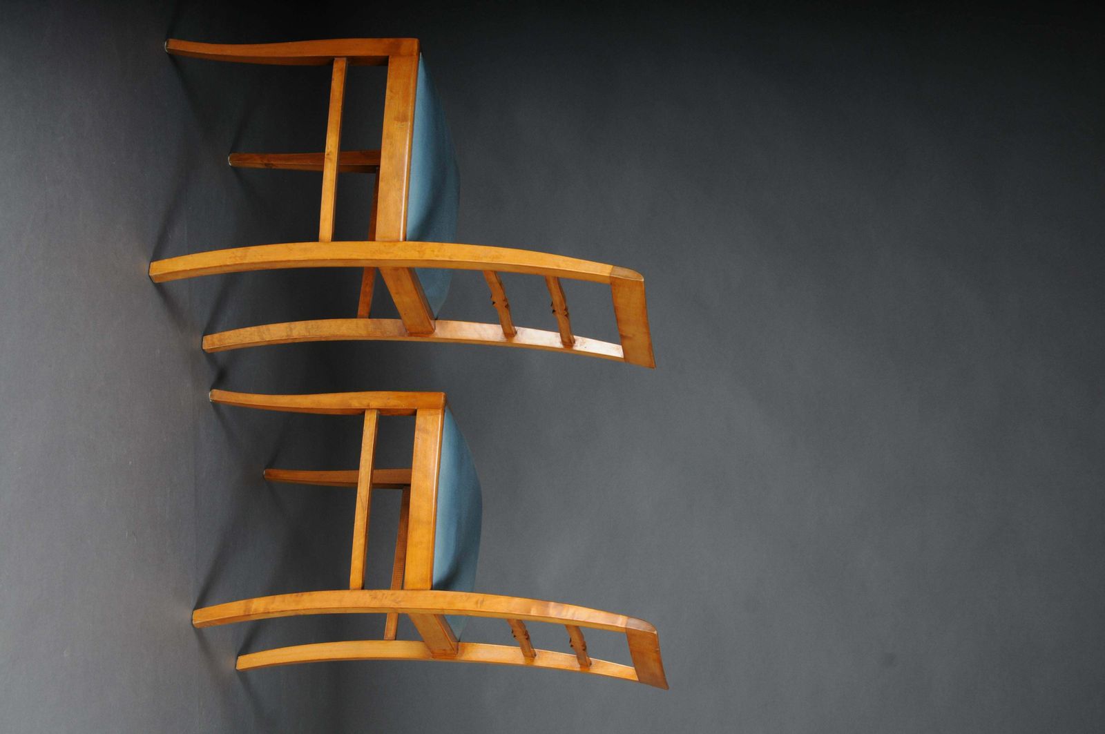 Furniture 20th Century Set Of 2 Biedermeier/Art Deco Chairs, Birch photo