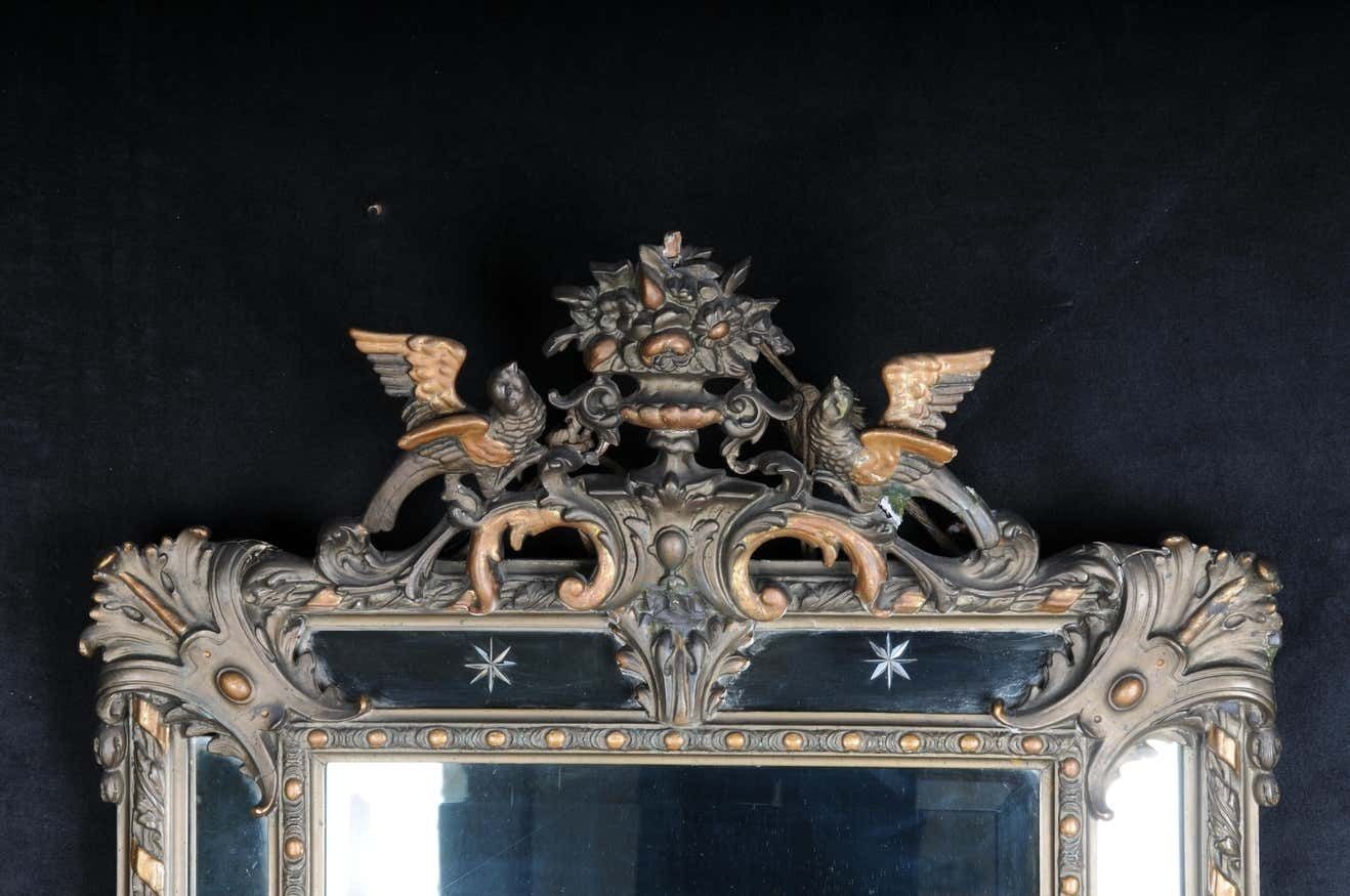 19th Century Antique Historicism Mirror, Around 1870, Gilded photo for sale