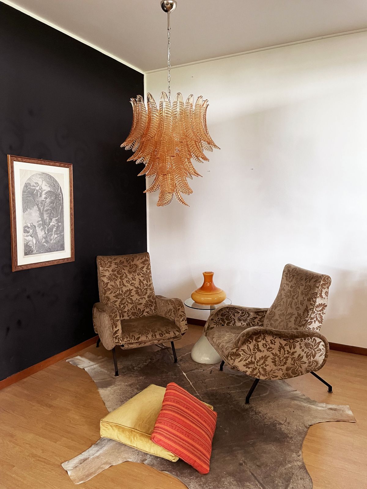 photo buy Huge Italian Murano Six Tier Amber Felci Glass Chandelier