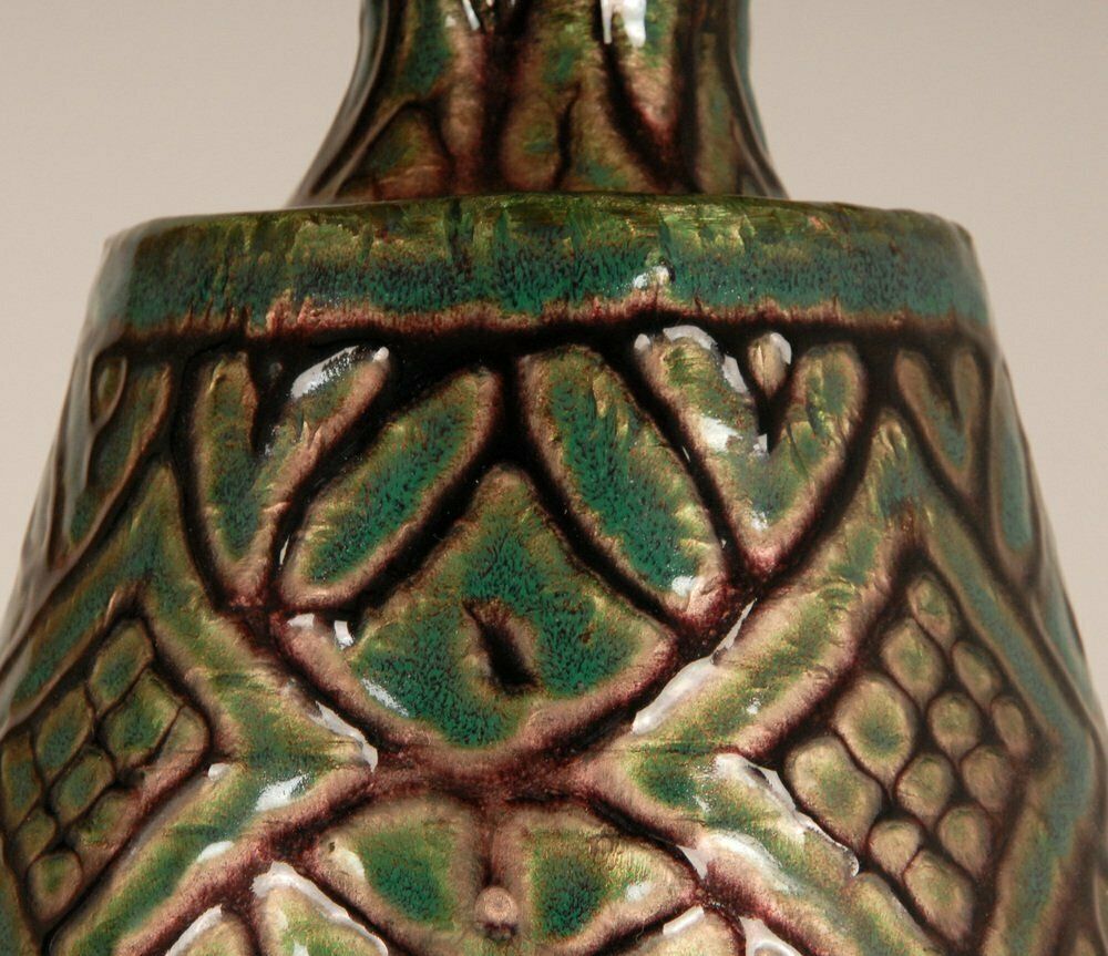 French Art Deco Geometric Table Lamps In Enamel On Copper Camille Faure, 18th Century, Set Of 2 photo buy