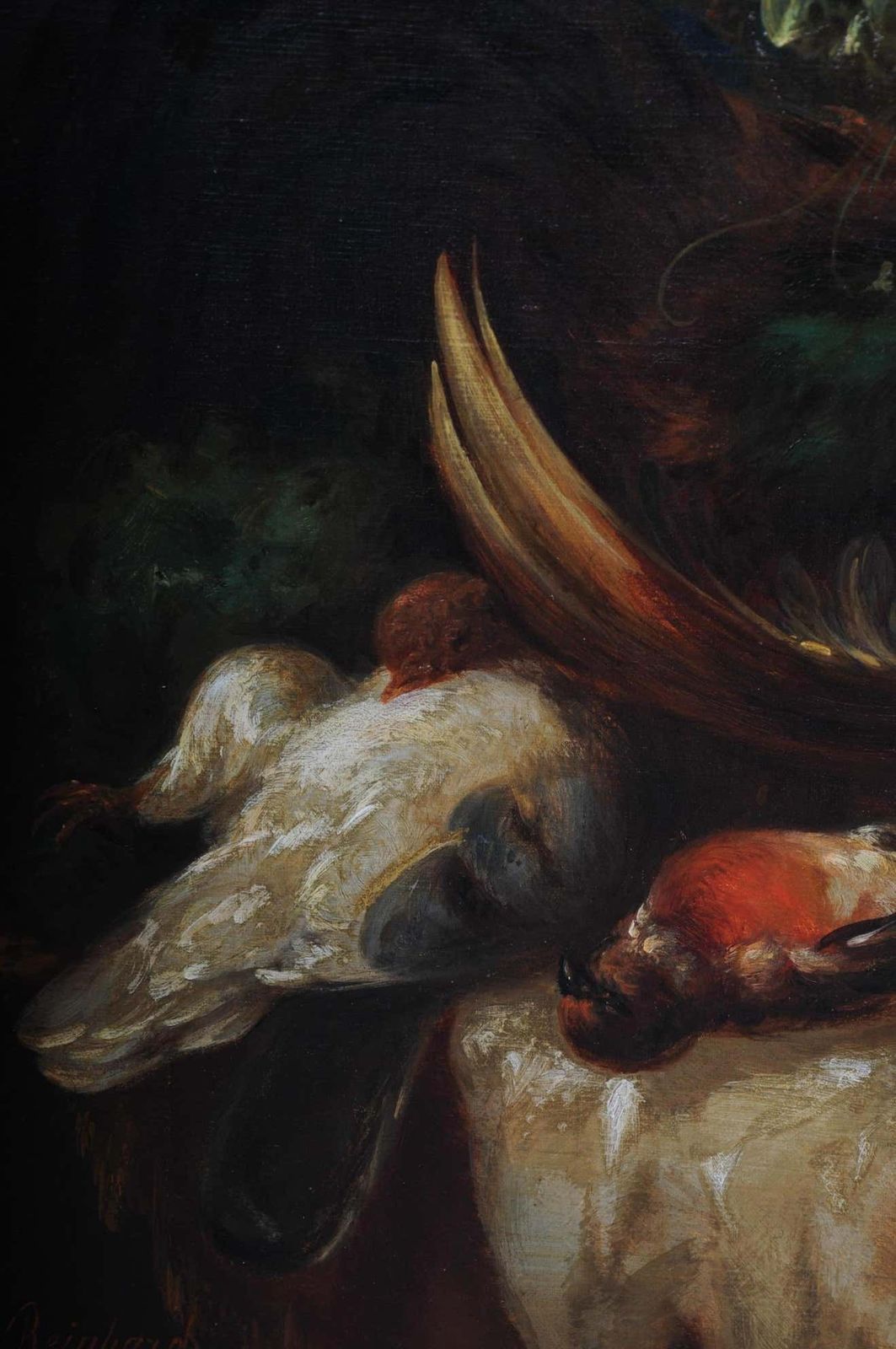 Still Life Oil Paintings Sign Reinhard, After Old Master Of The 17th Century photo vintage