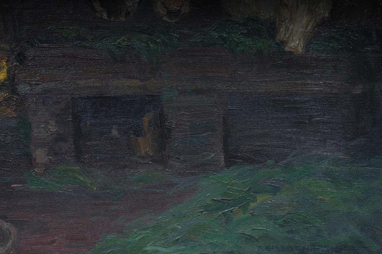 Oil Painting Cows In The Stall Sign Felix Eisengräber, 1920 photo buy