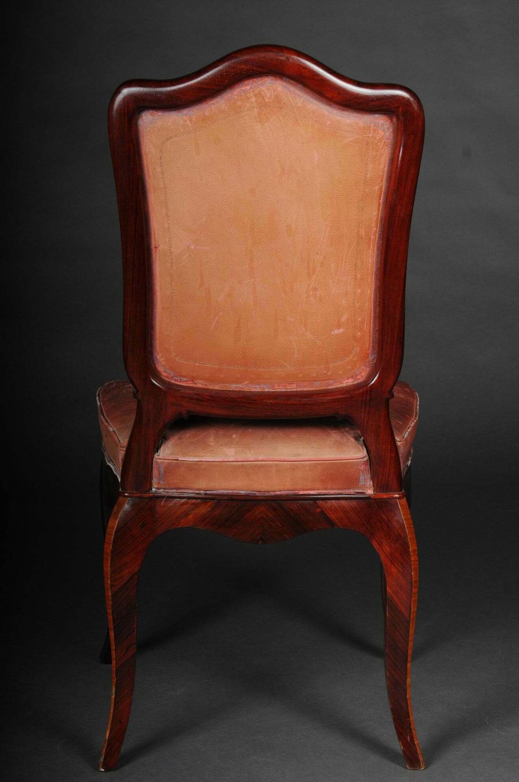 2006.0 French Chair Leather Covered Tulip Veneer Louis Quinze  Circa 1890 photo