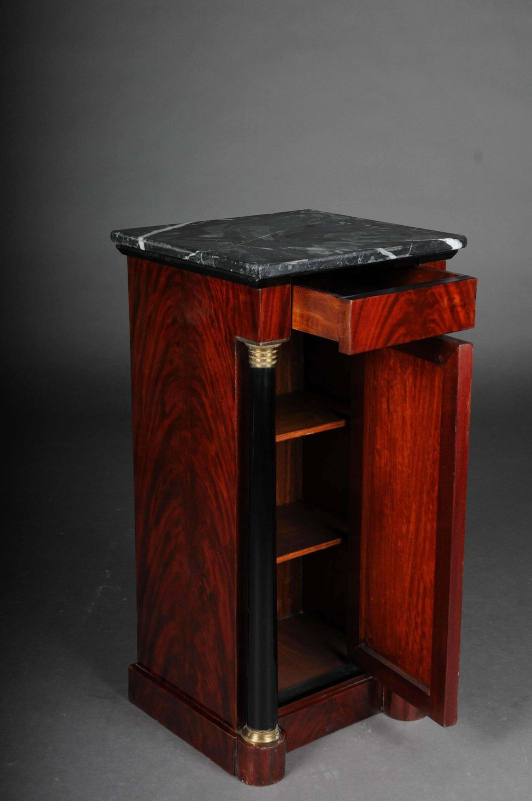 Classic Bedside Table, Side Table In Biedermeier, Mahogany, Right photo Furniture