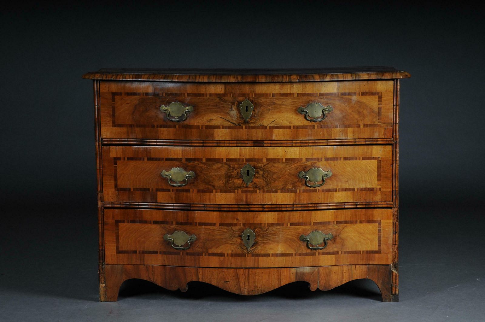Baroque Chest Of Drawers In Walnut, German, Circa 1740 photo for sale