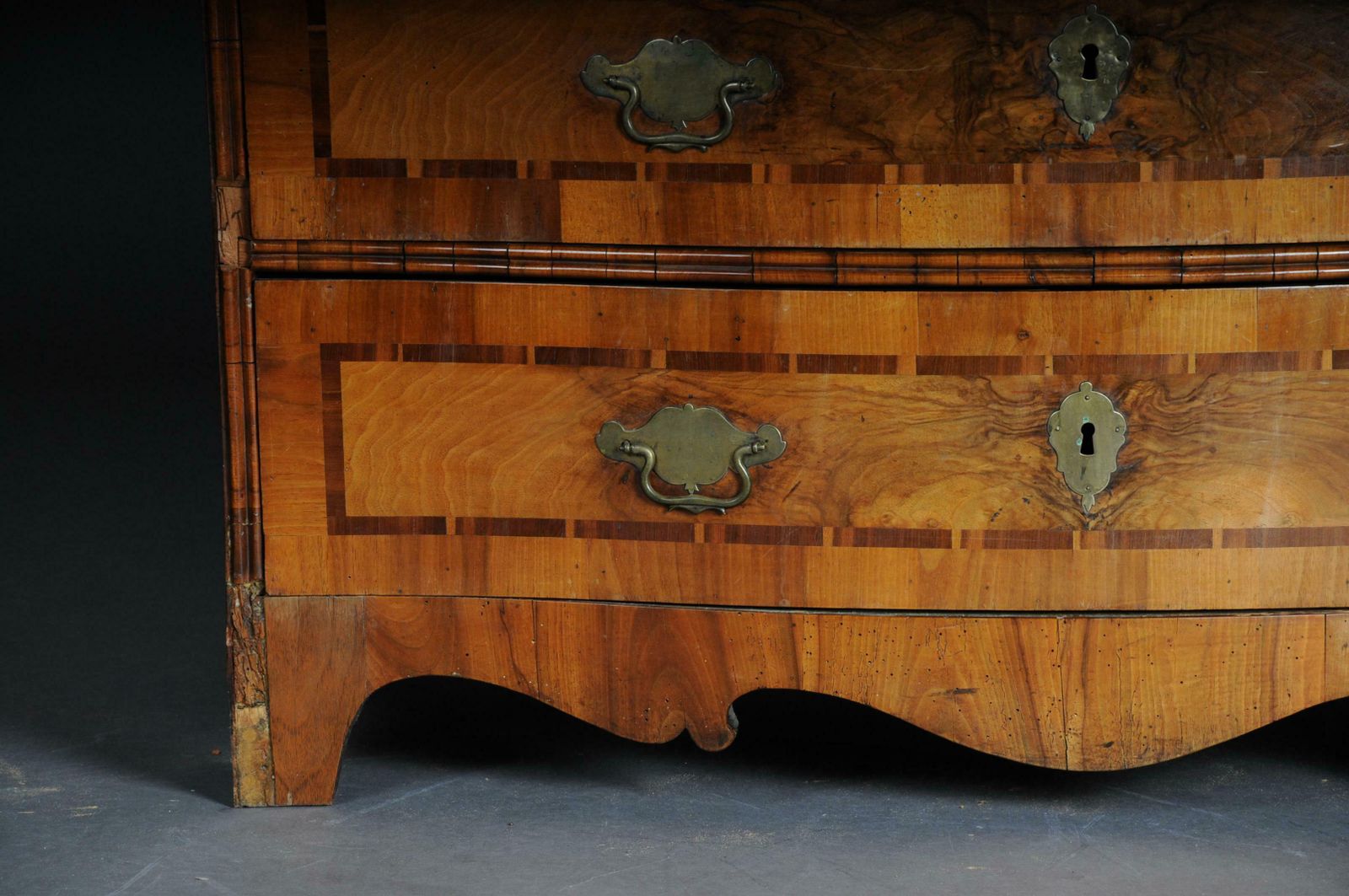Furniture Baroque Chest Of Drawers In Walnut, German, Circa 1740 photo