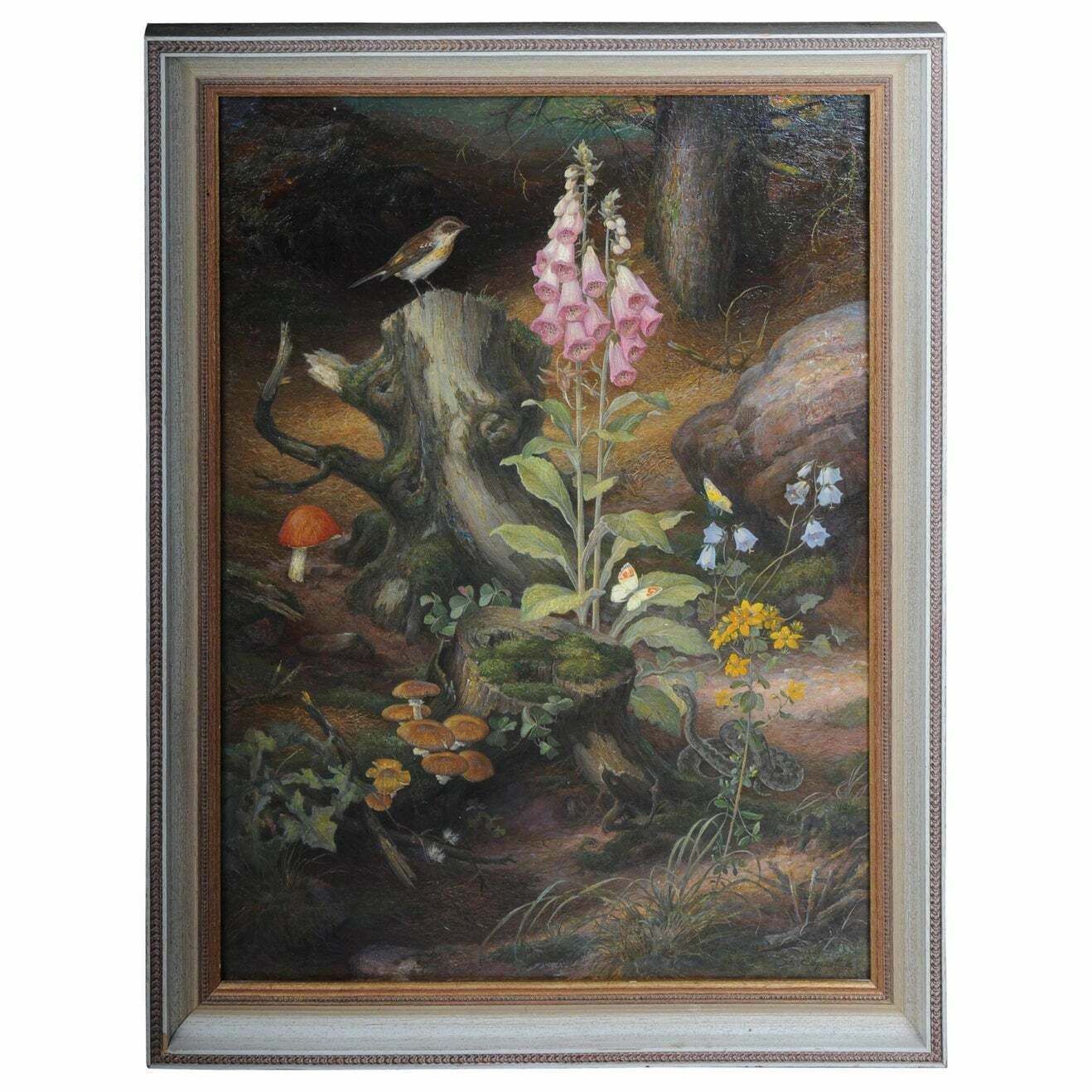 Beautiful Oil Painting Fawn Signed K. Roquette 20th Century