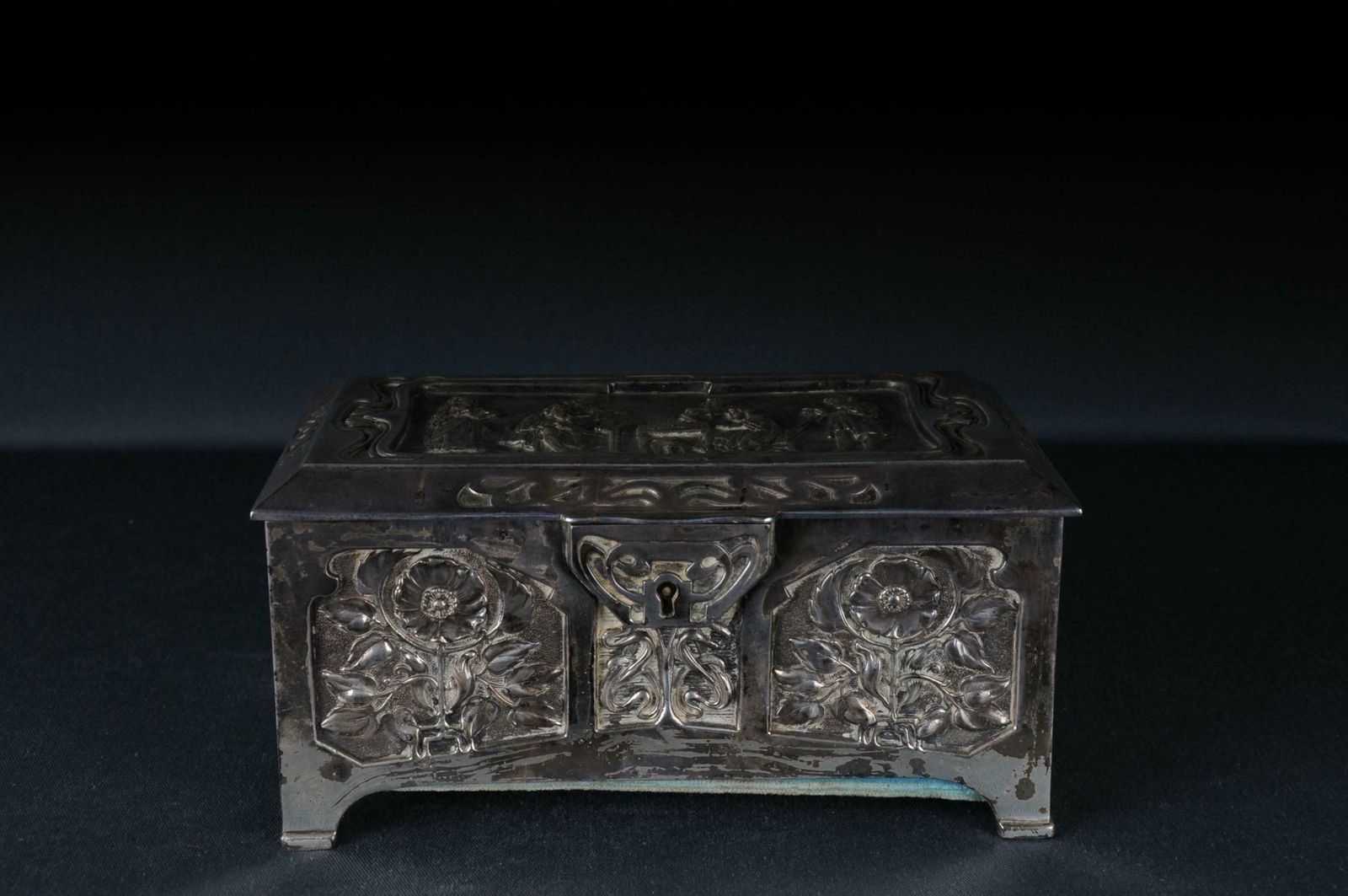 Wmf Box Jewellery Chest Antique Art Nouveau Silvered Germany