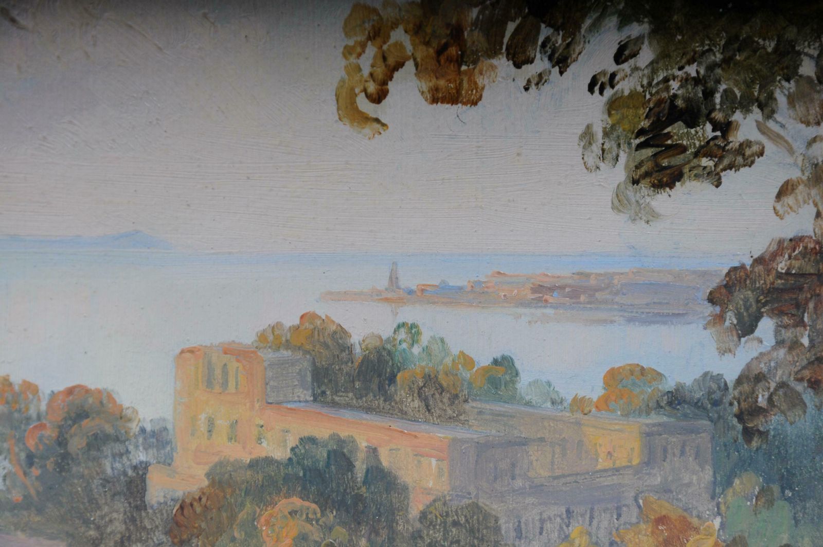 photo furniture 19th Century Oil Painting Landscape Potsdam Germany Gustav Wagener