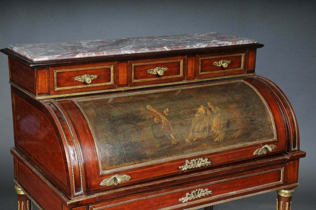 Impressive Rolling Secretary In Louis XVI 20th Century  Mahogany photo 3468.0