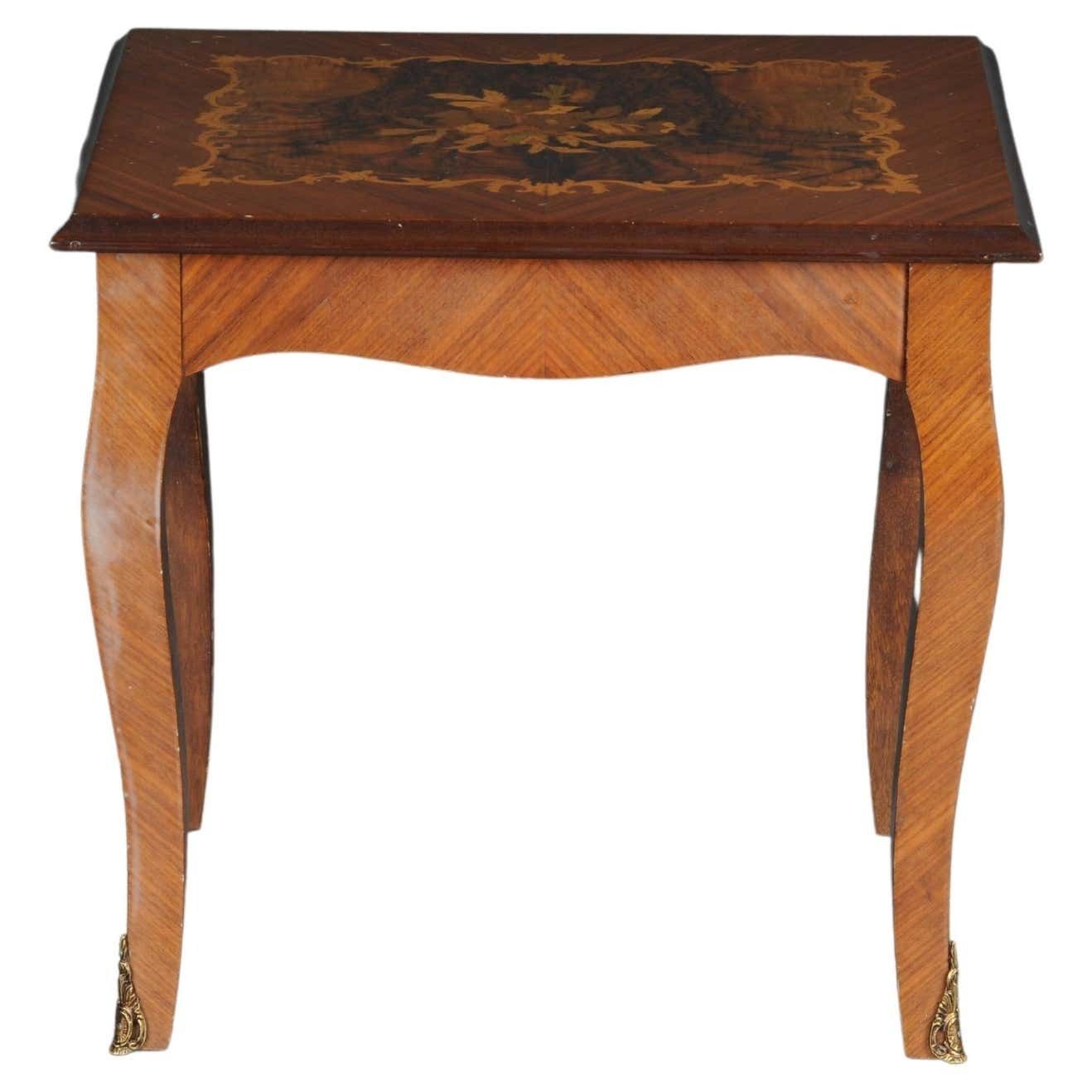 20th Century Inlaid Baroque Side Table