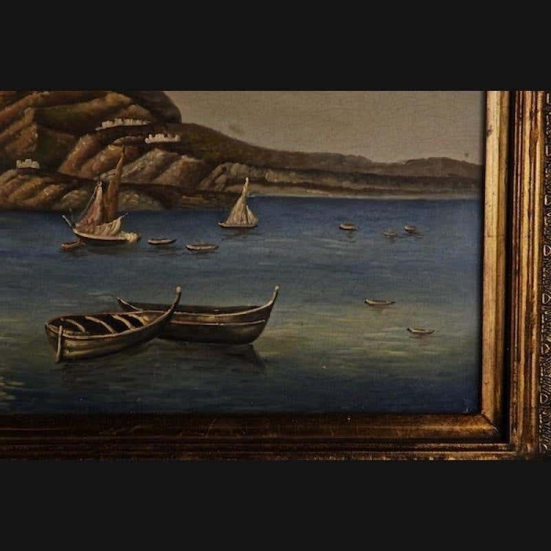 20th Century Naturalistic Oil Painting Romantic Summery View On The Pier photo buy