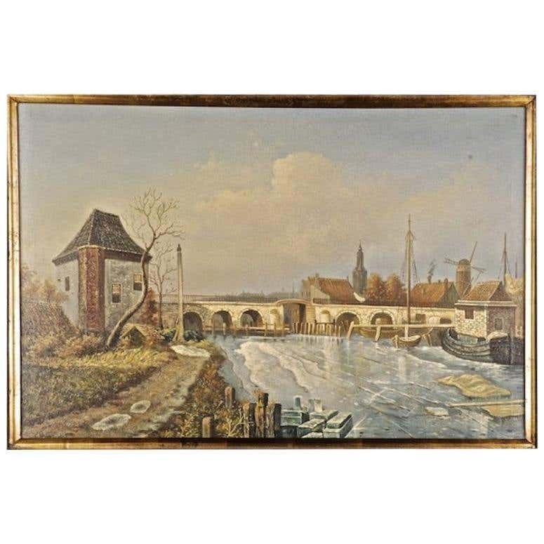 20th Century Naturalist Oil Painting Haldenthor In Aarau