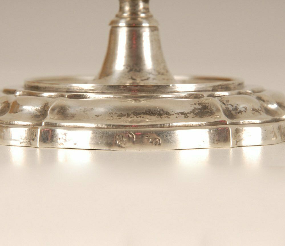 18th Century Sterling Silver Italian Rococo Style Candelabra, Set Of 2 photo 7581.0