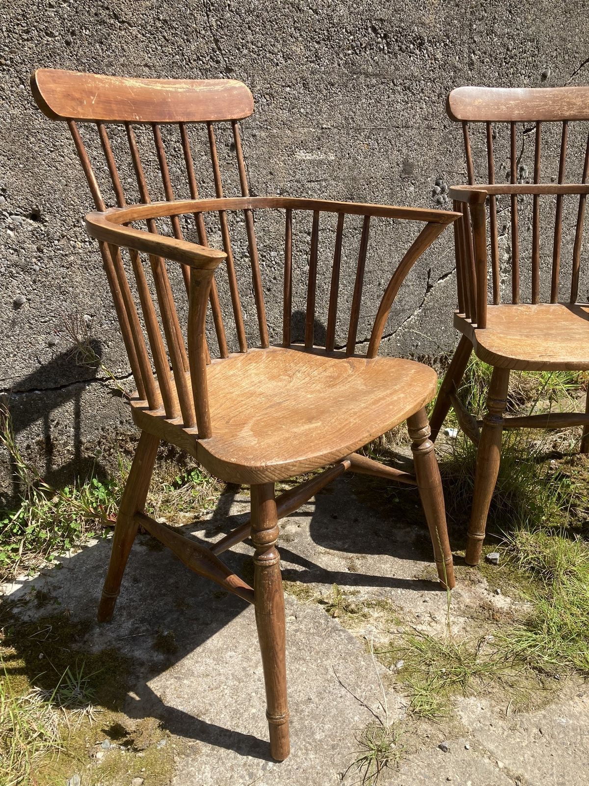 1840s Pair Of Windsor Comb Back Arm Chairs photo Furniture