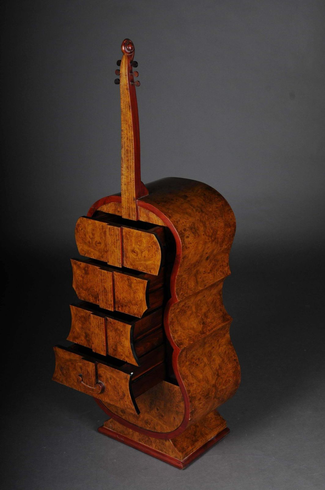 Curious Designer Chest Of Drawers As Double Bass In Maple Root Veneer photo 2547.0