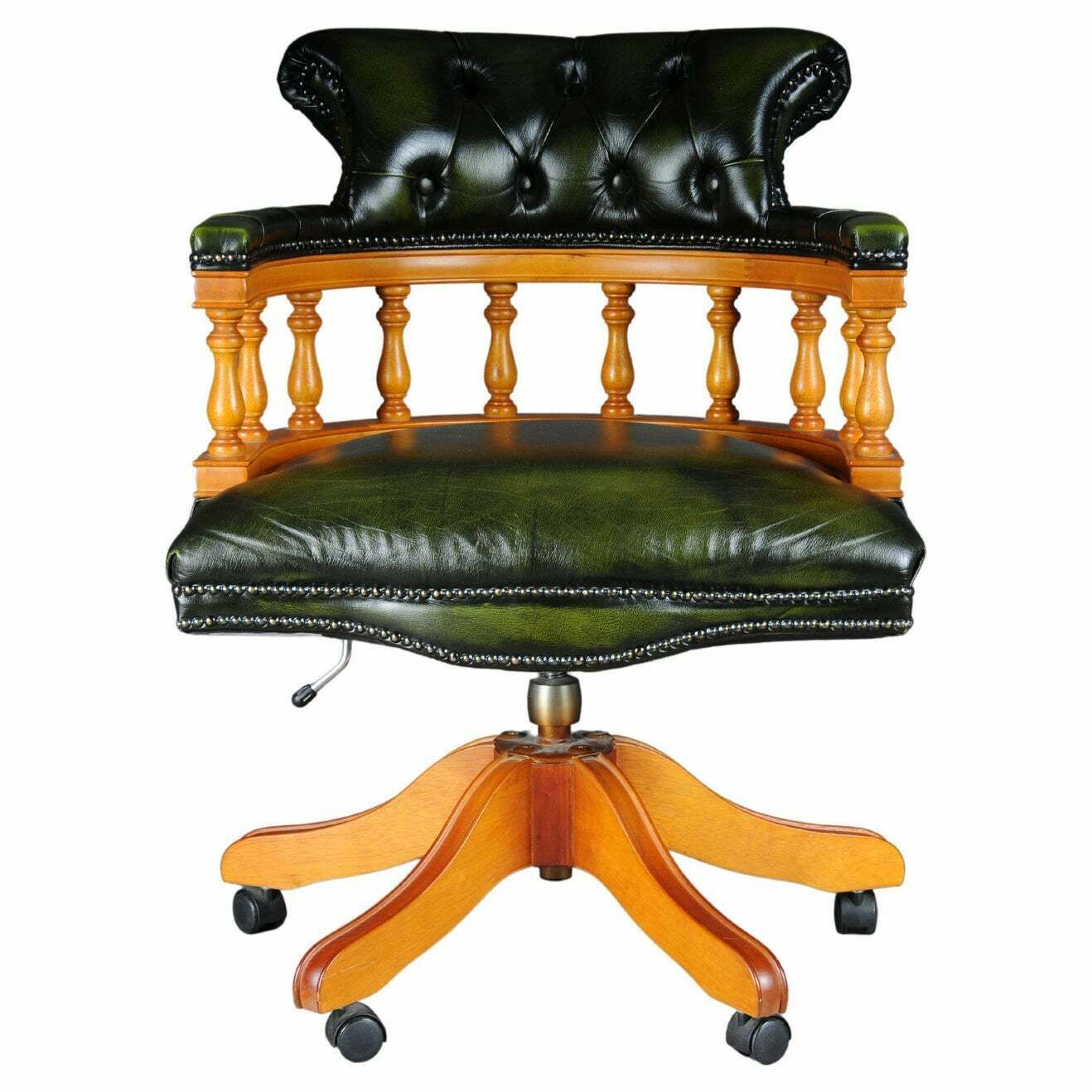 20th Century Captain Chair English Armchair Leather