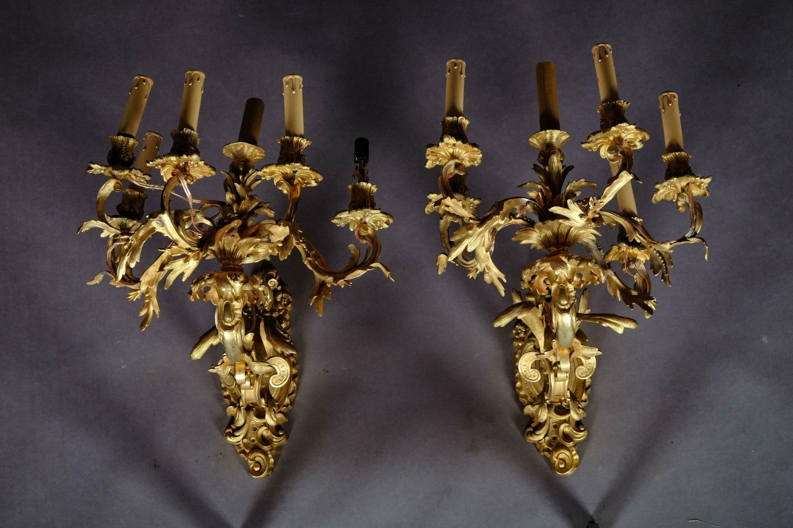 19th Century Napoleon III Rococo Pair Of Monumental Wall Appliques photo furniture
