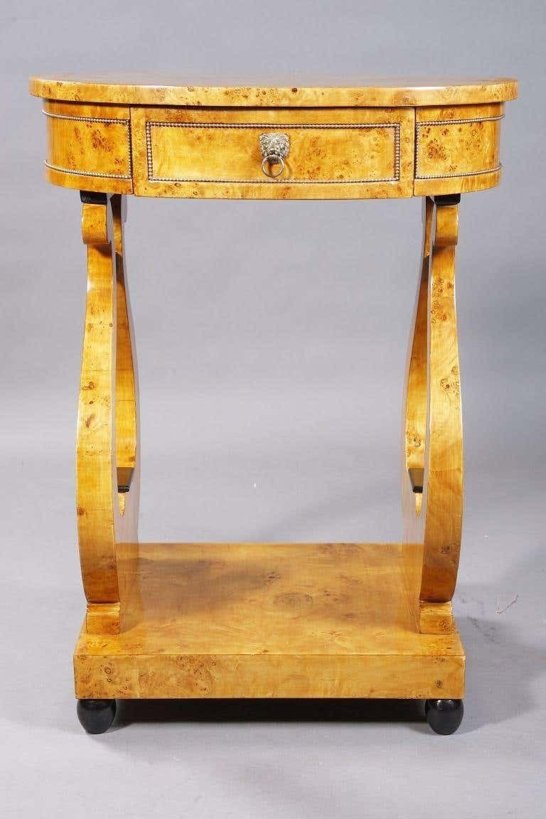 photo for sale Beautiful Lyre Sewing Table In Viennese Biedermeier Style