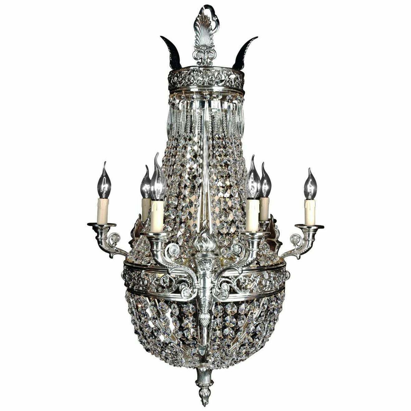 20th Century Biedermeier Classicist Style Basket Chandelier
