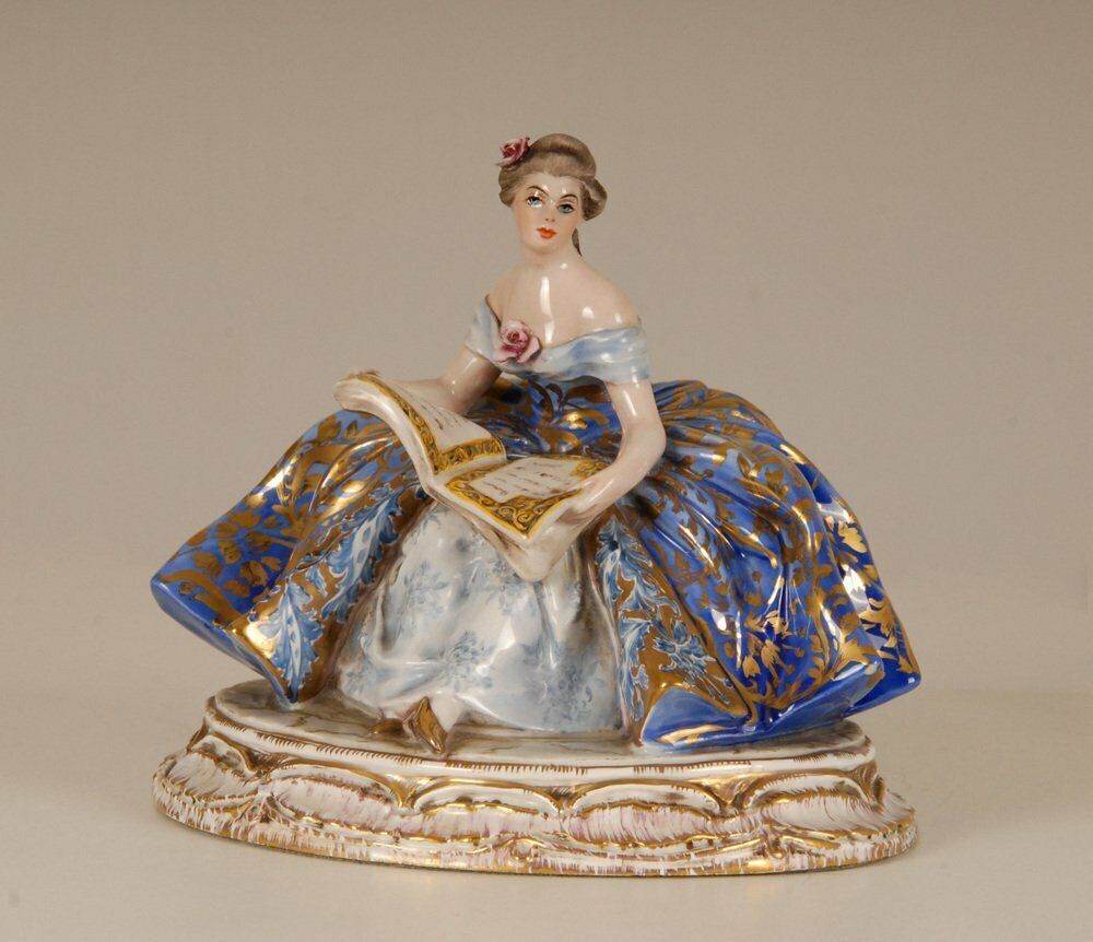 photo buy Italian Porcelain And Ceramic Figurine Of Lady By Guido Cacciapuoti