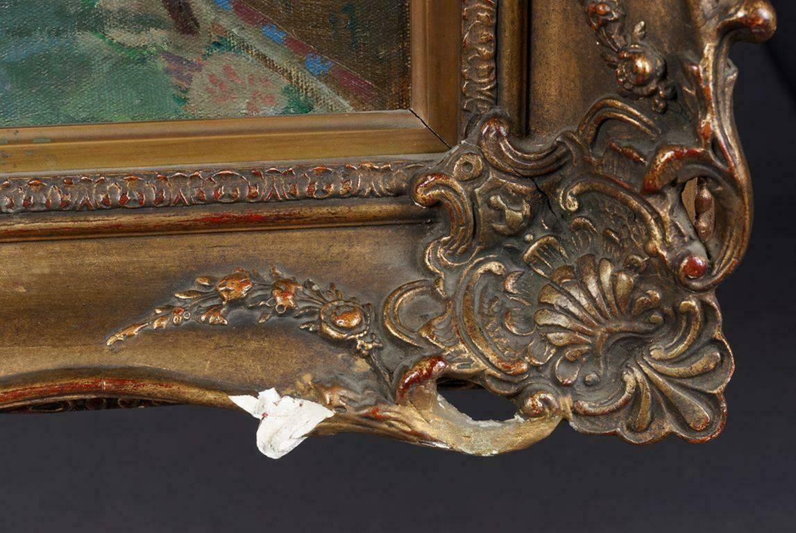20th Century, Oil Painting Interior Biedermeier Room photo vinterior