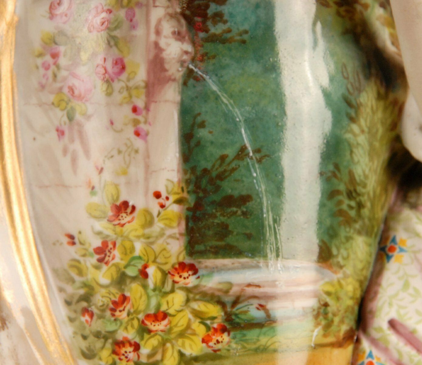 19th Century French Hand Crafted And Hand Painted Porcelain Belle Epoque Vases, Set Of 2 photo for sale