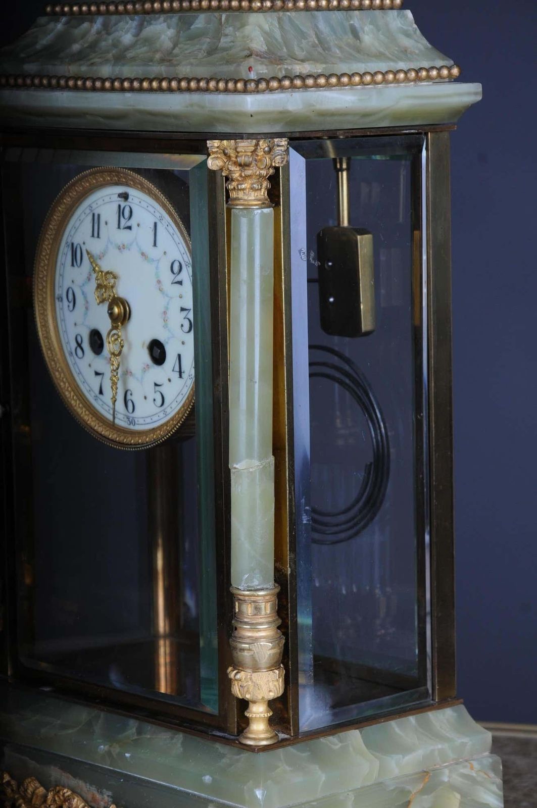 photo furniture 19th Century French Fireplace Clock Onyx 1889 L.Marti Et Cie Napoleon III