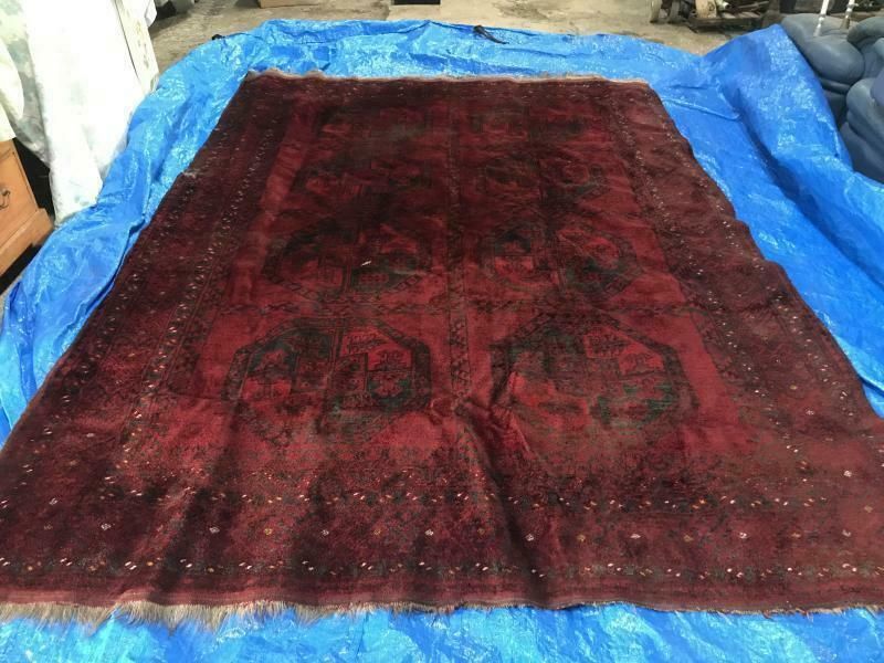Large Antique Ersari Turkmen Wool Rug