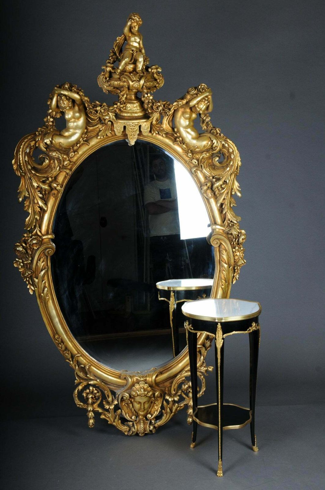 Royal And Monumental Gilded Wall Mirror After F. Linke Paris photo furniture
