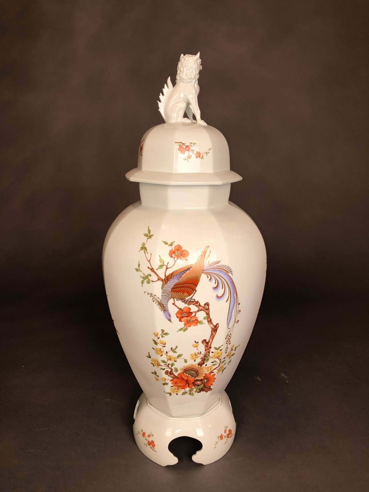 Big Ak Kaiser Olivia Porcelain 100 Cm Boden Vase Dragon Figur Um 1960 photo vinterior