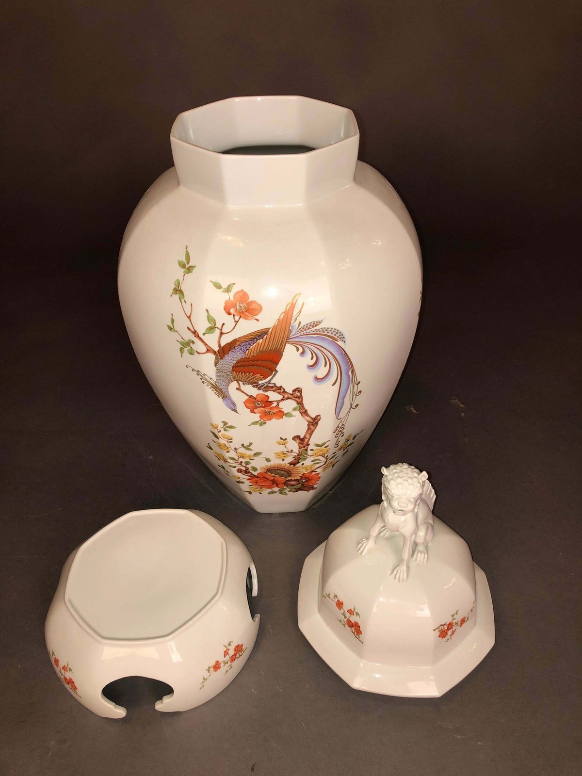 Big Ak Kaiser Olivia Porcelain 100 Cm Boden Vase Dragon Figur Um 1960 photo buy