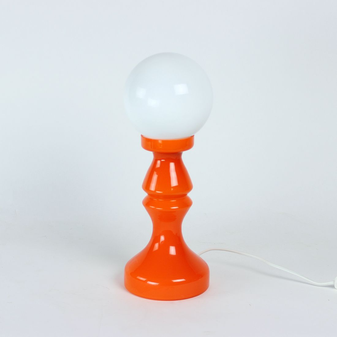Unique Orange Glass Table Lamp By Vitropol, Poland 1960s photo Lighting