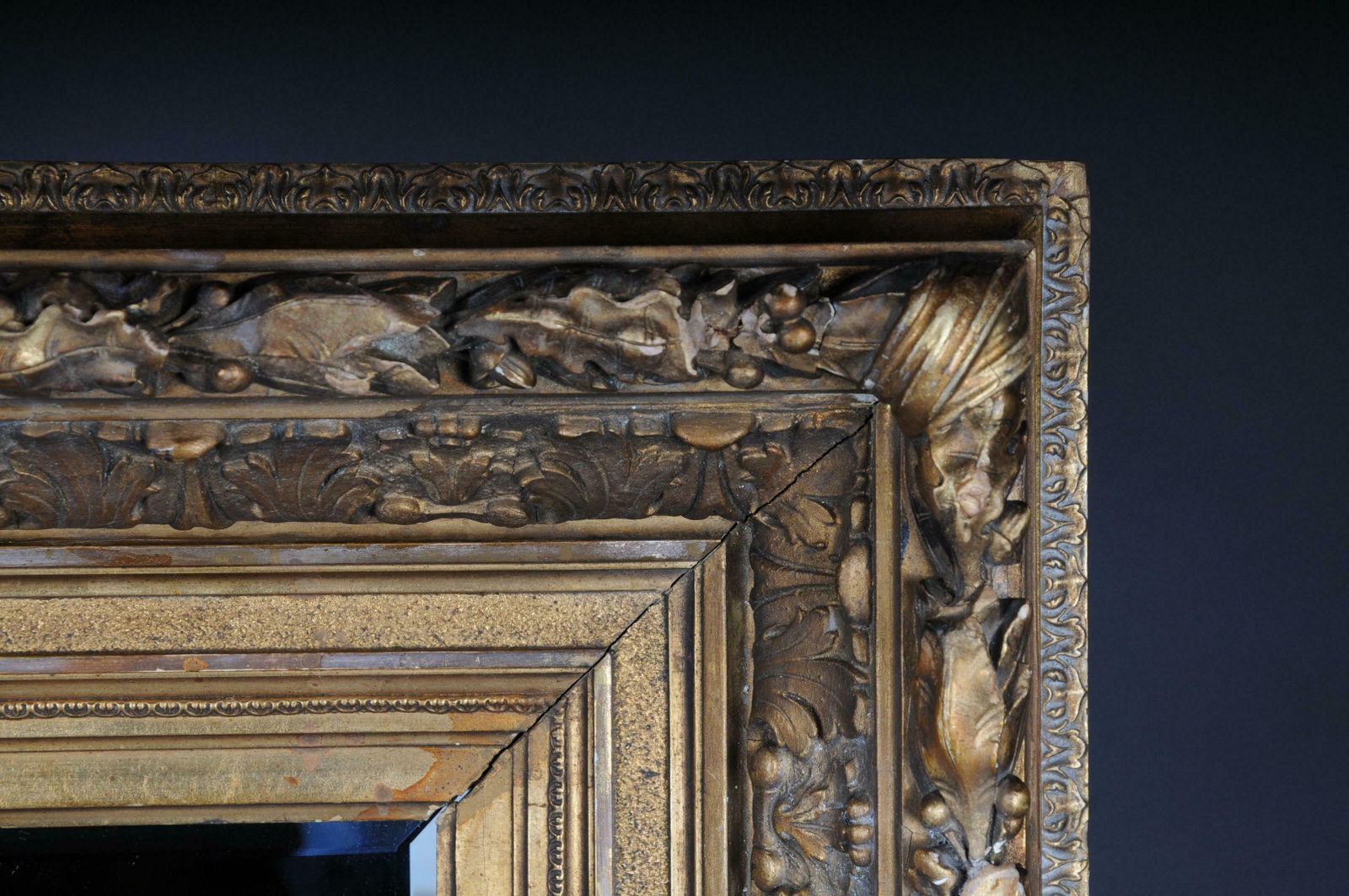 19th Century Ornate Wall Mirror Gold Frame, Gilded, Circa 1870 photo Home Decor