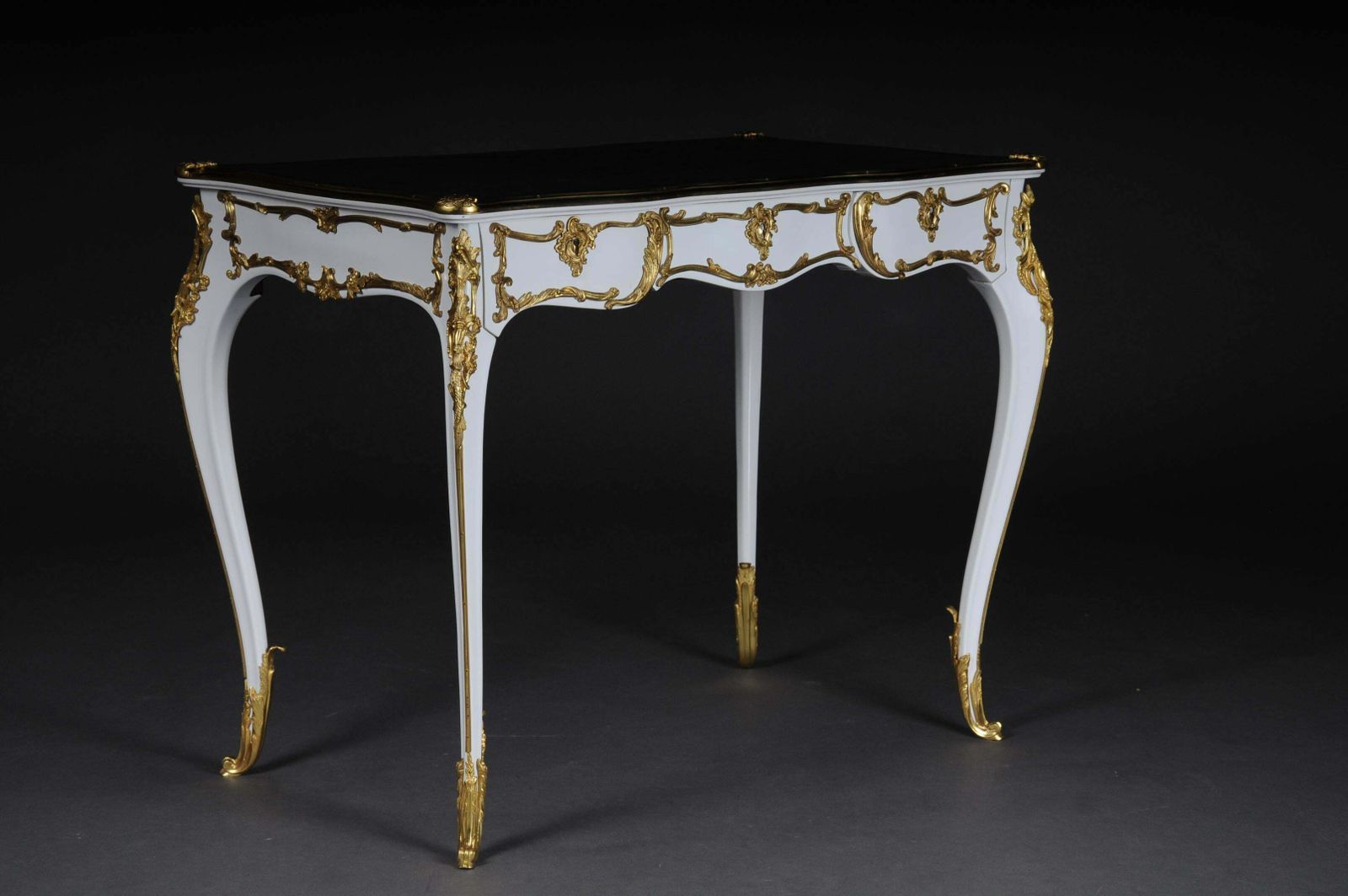 20th Century Luxurious White Bureau Plat / Writing Desk In Louis XV Style photo furniture