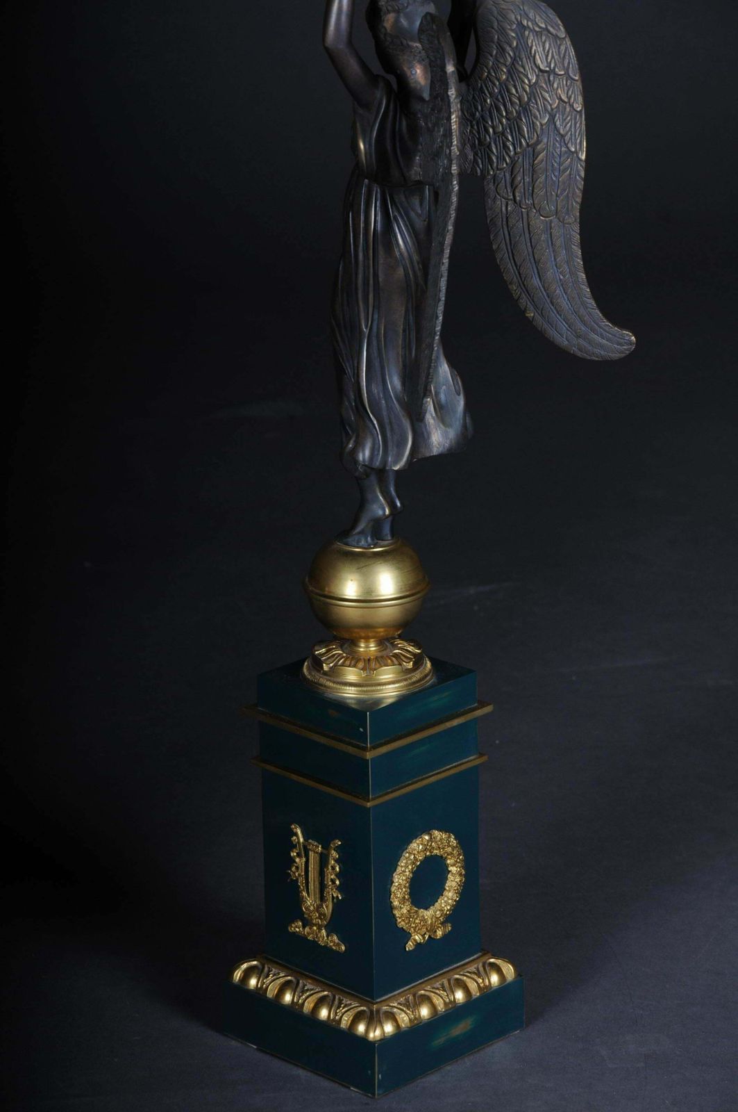 photo vintage Pair Of Empire Ceremonial Bronze Candelabras/Candlesticks After P. P. Thomire