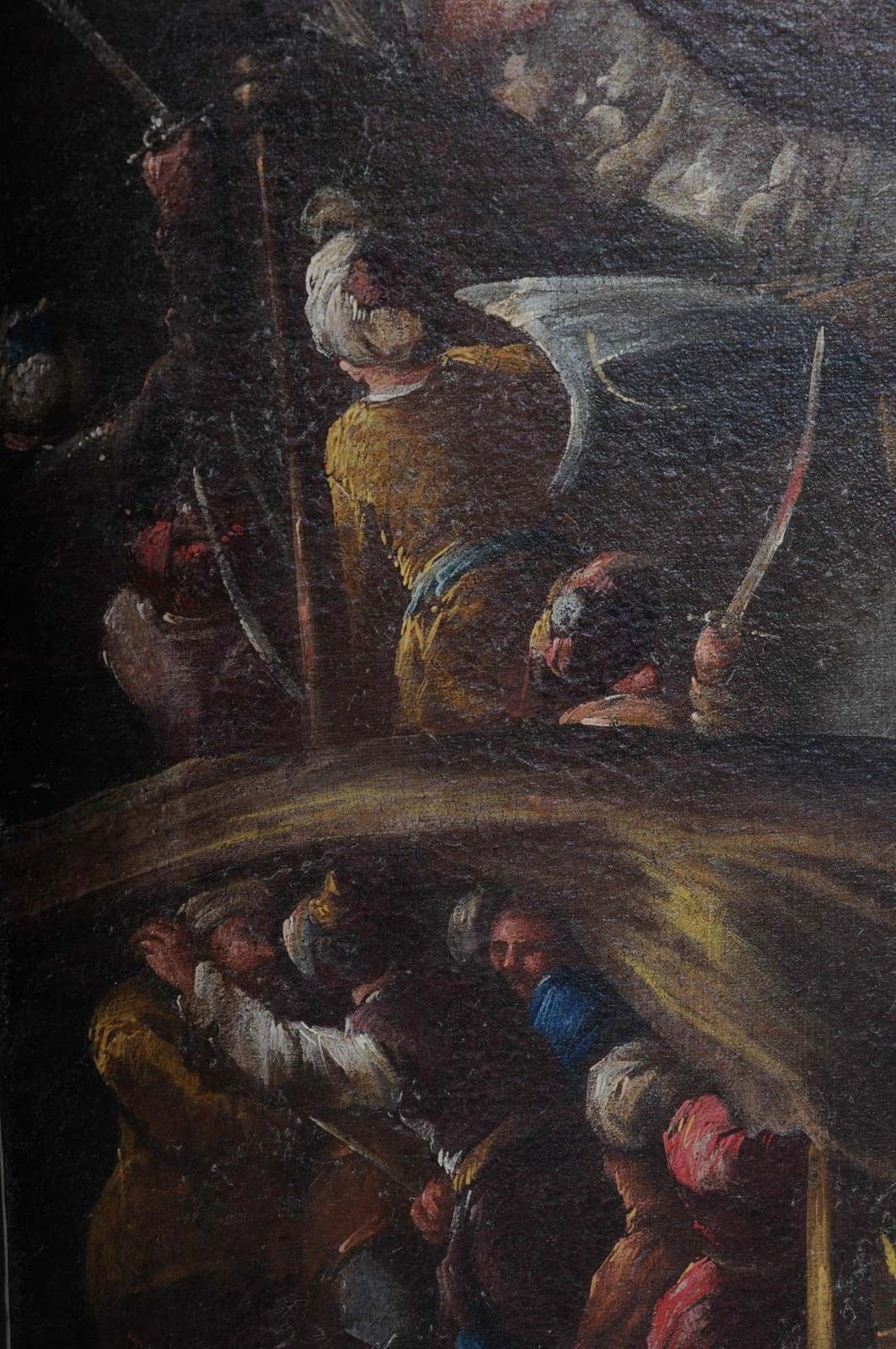 Ottomans Oil Painting Battle Scene From 1740 photo vintage