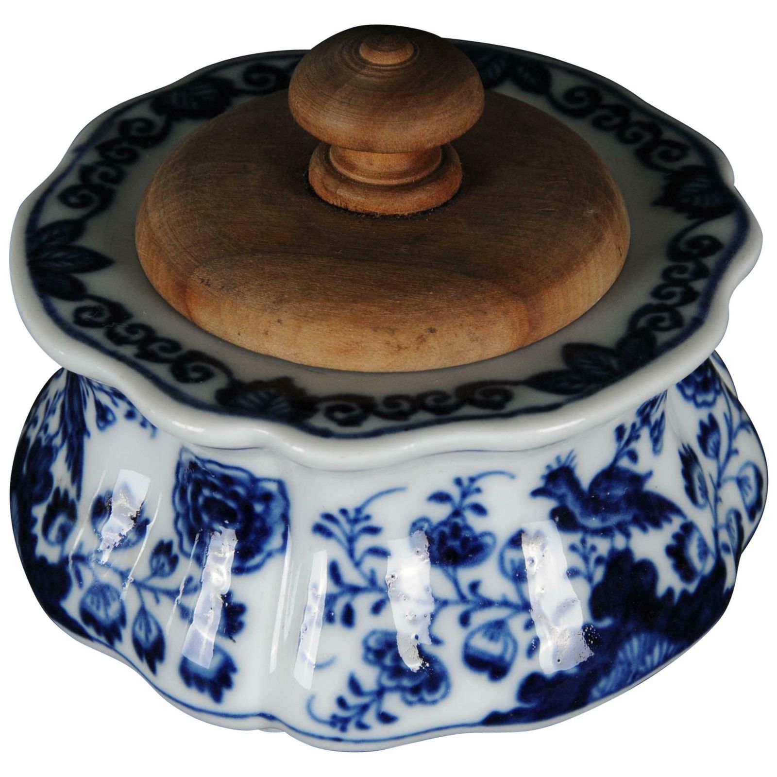 18th Century Meissen Ink Mug In Blue Painting, Circa 1750