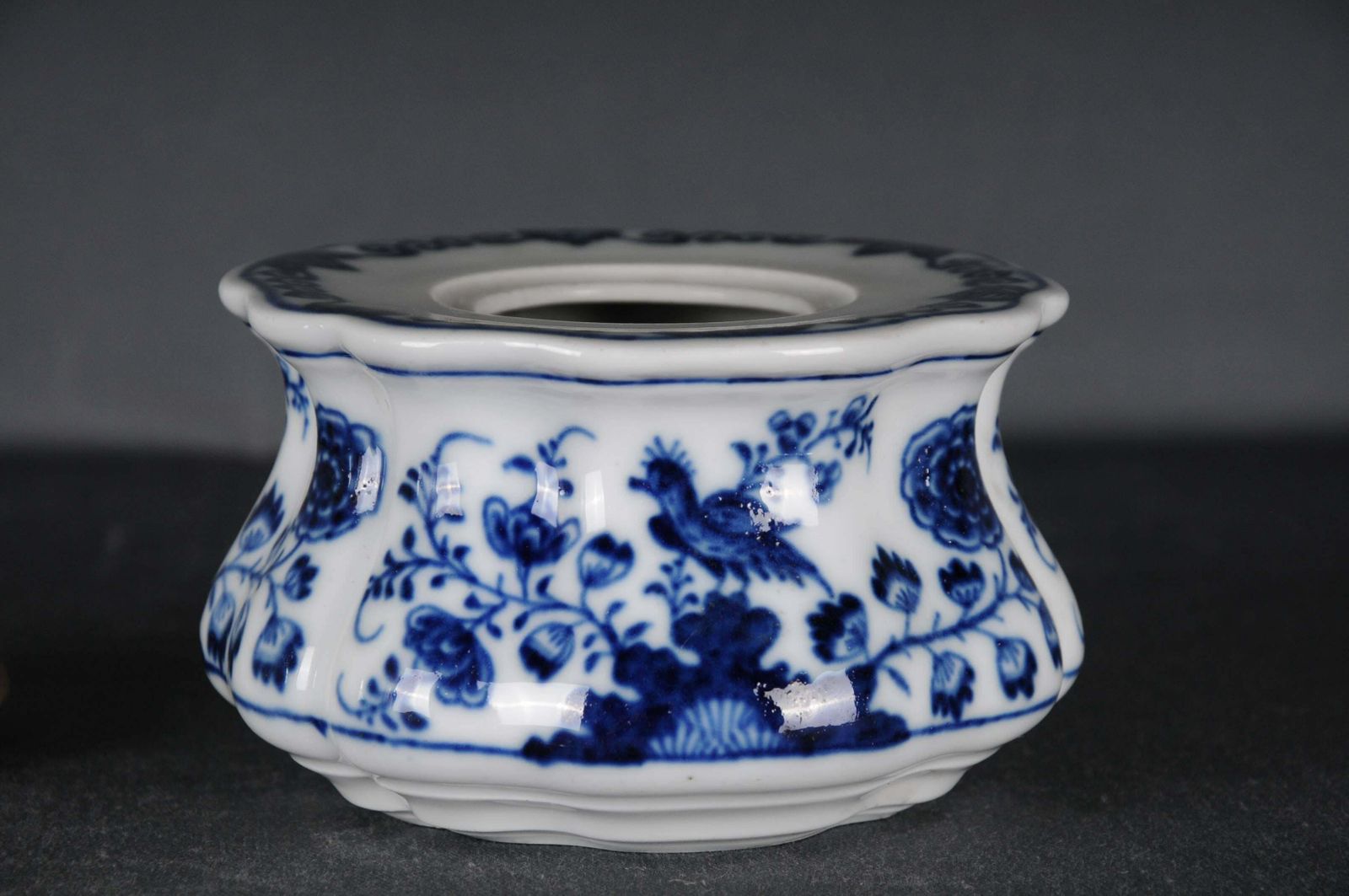 18th Century Meissen Ink Mug In Blue Painting, Circa 1750 photo vintage