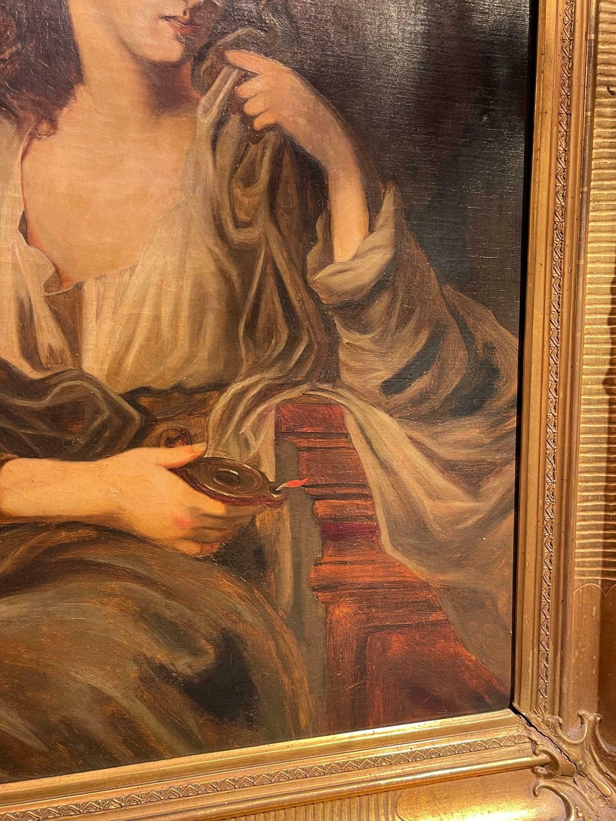 Monumental Oil On Canvas Painting  Portrait 19th Century photo vinterior
