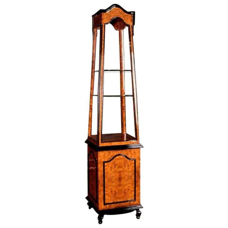 20th Century Decorative Shelf Showcase In Biedermeier/Empire Style, Maple Root