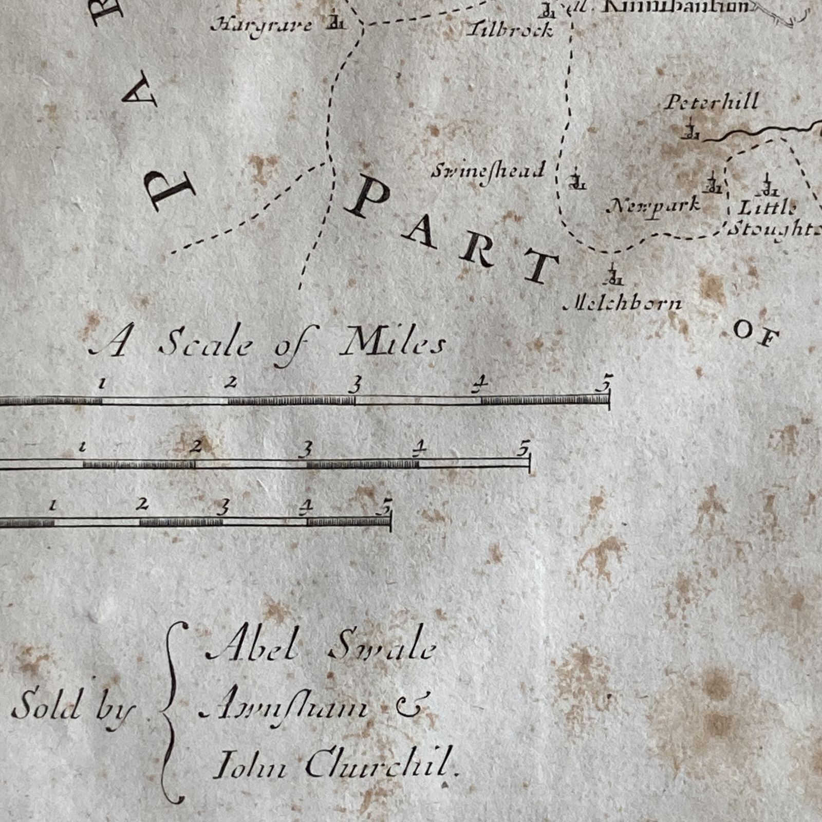 Map Of Huntington Shire By Robert Morden, Circa 1722 photo Art