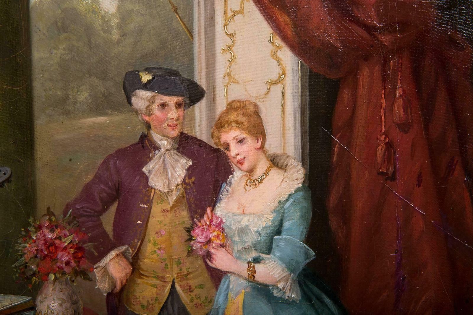 19th Century Historicism Rococo Paintings L. Morbach, Munich, 1894 photo Art