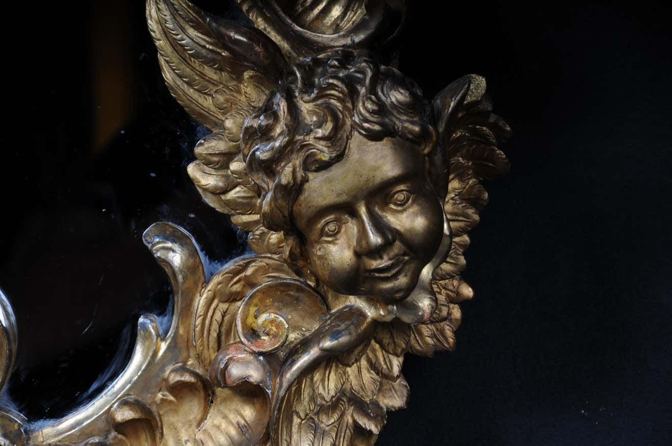 19th Century Antique Rococo Mirror Gilded Around 1880, Napoleon III photo for sale