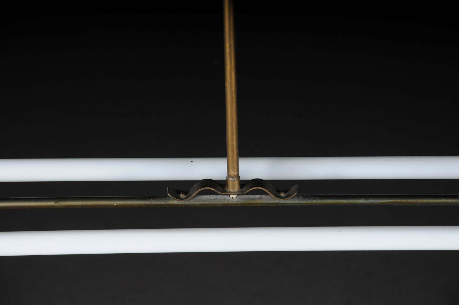Large Vintage Ceiling Lamp, Ceiling Lamp Brass Neon Tube, 1950''S photo 1885.0