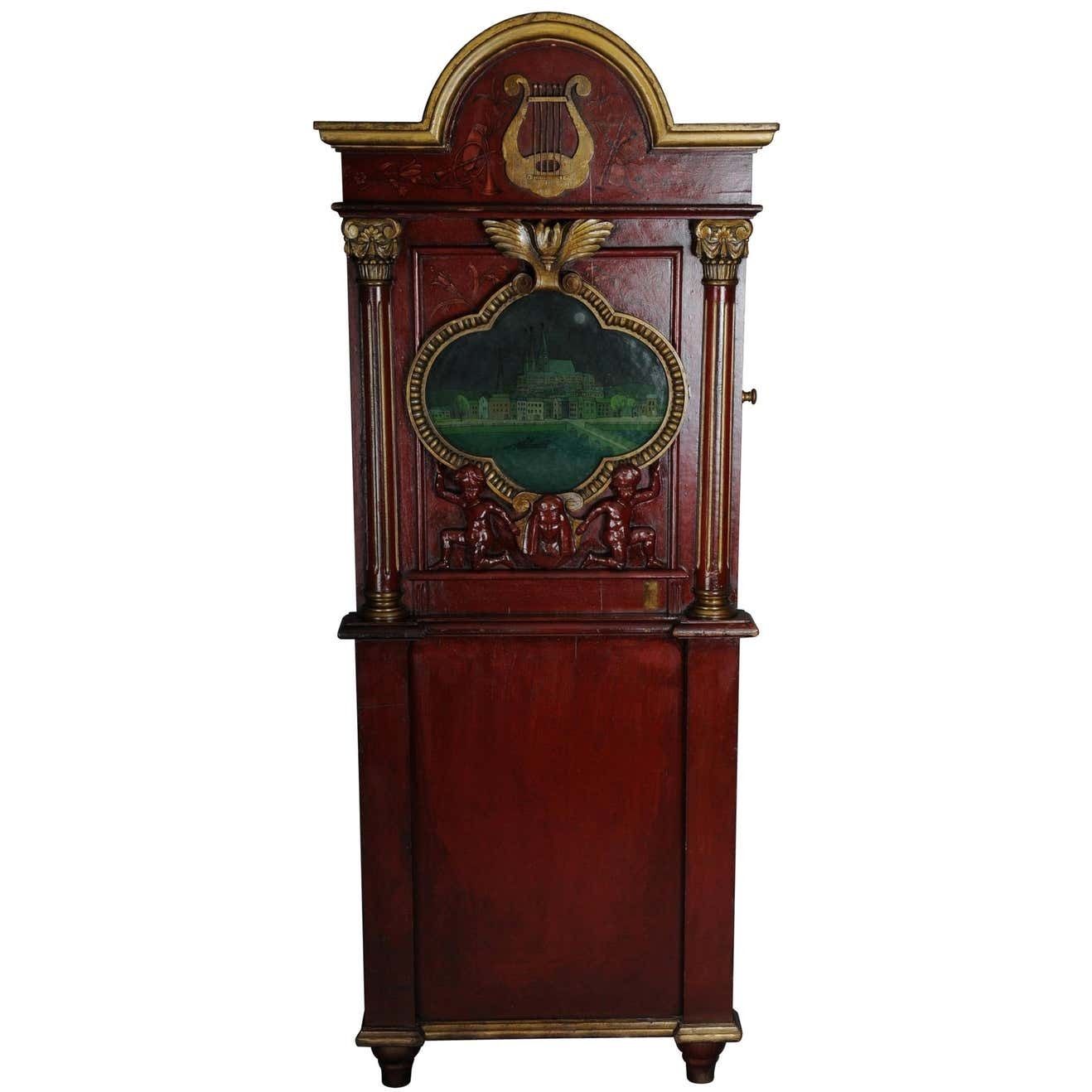 19th Century Exceptional Solitare Wall Decoration / Wall Covering With Painting