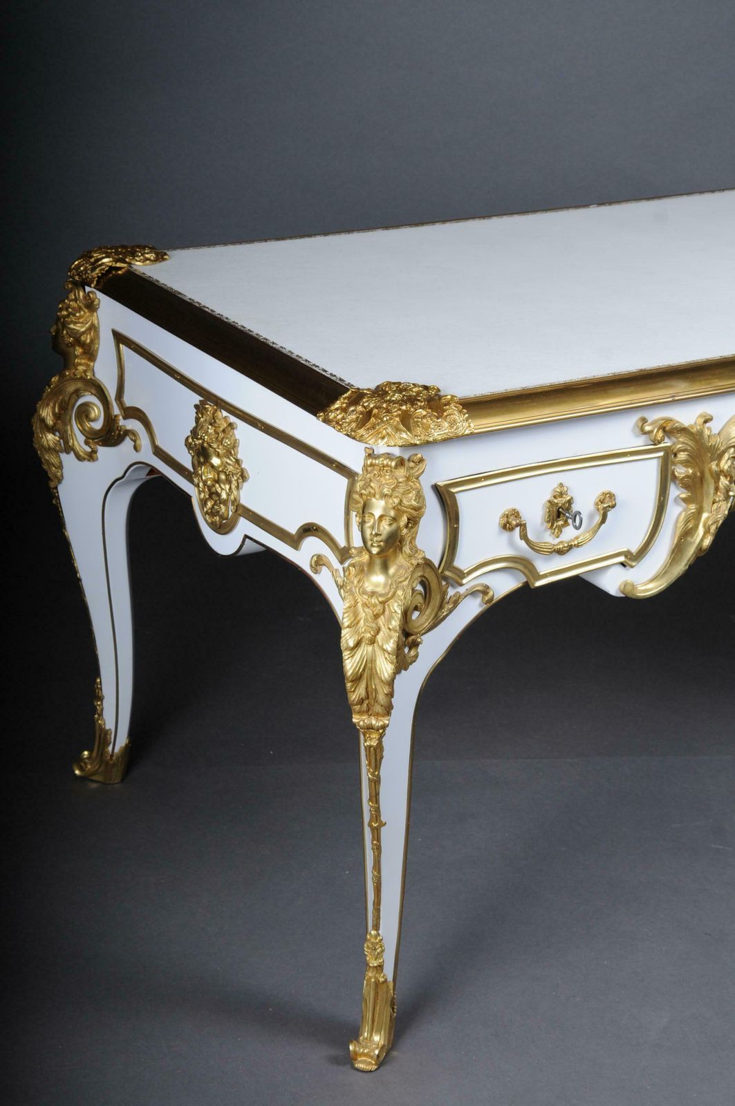 20th Century Bureau Plat Or Desk By The Model Of Andre Charles Boulle photo vinterior