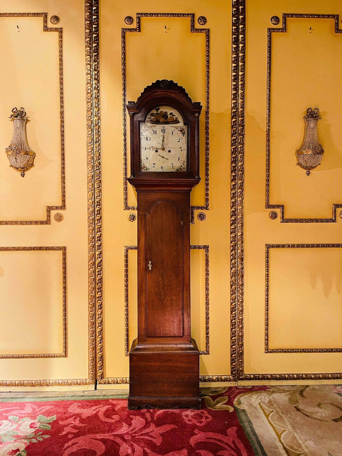 Beautiful Antique English Grandfather Clock Oak 19th Century photo furniture