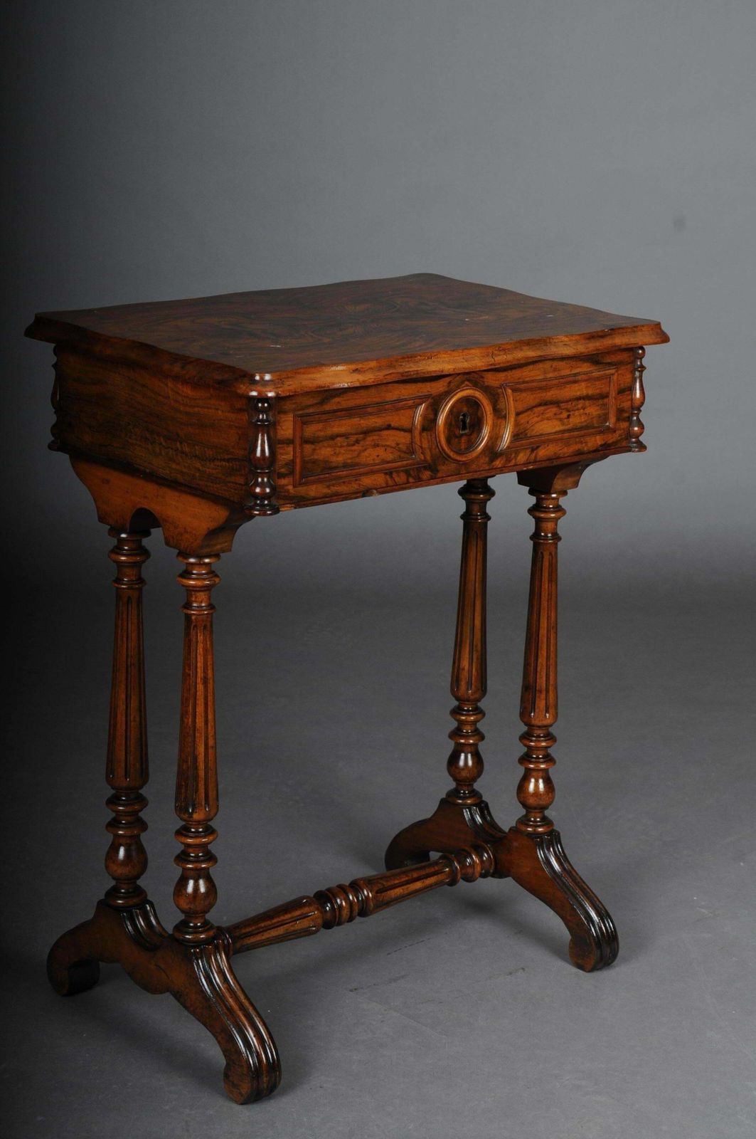 Fancy Biedermeier Sewing Table / Side Table Circa 1850 Walnut photo furniture